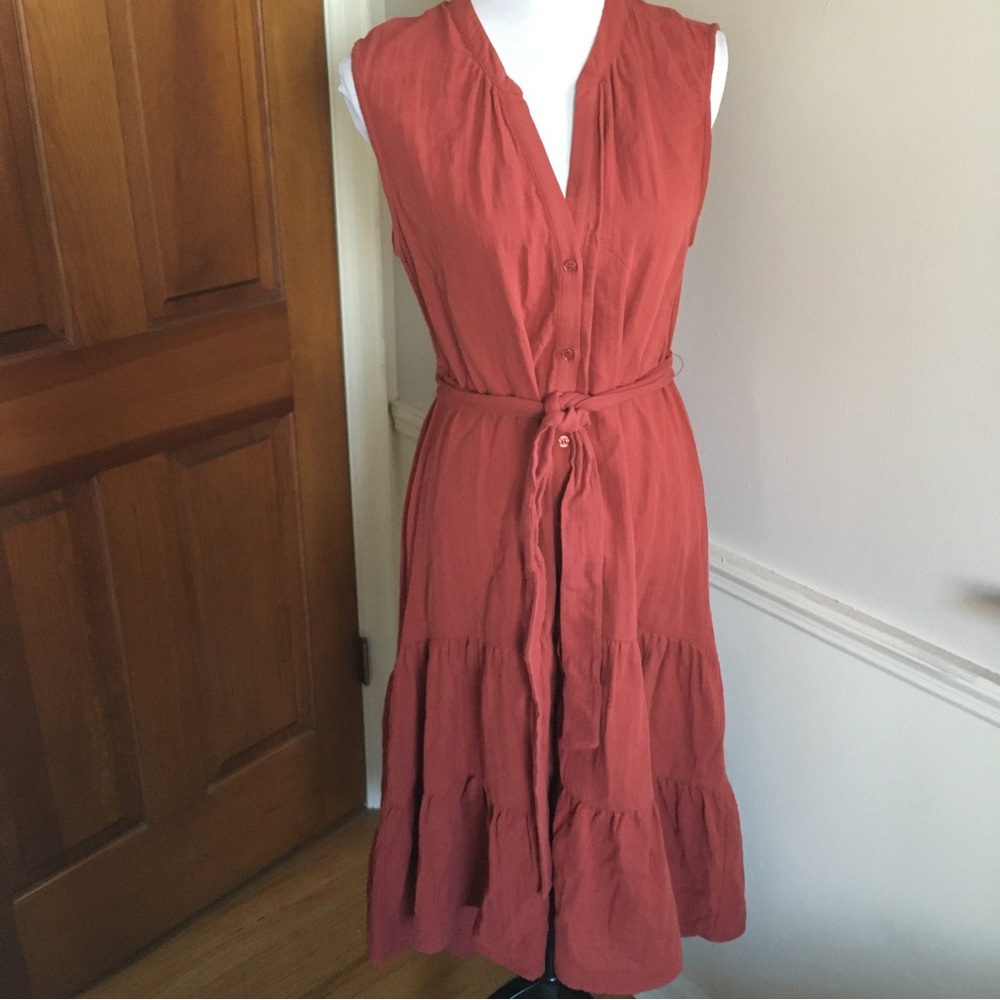 NWT DREW Amber Button-front Tiered Hi-Lo Dress Size Large - Picture 3 of 9